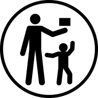 Tenir à l'écart des enfants icône de sécurité de la batterie