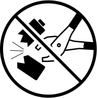 Ne démontez pas l'icône de sécurité des piles