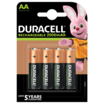 Piles rechargeables AA Duracell 2500mAh pack de 4 pièces