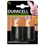Piles rechargeables Duracell de taille D 3000mAh en pack de 2 pièces