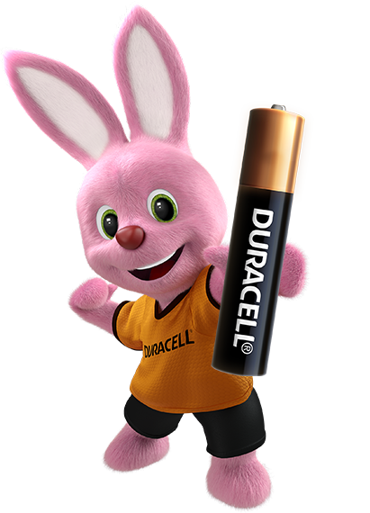 Le Bunny tenant une pile alcaline AAAA de 1,5 V