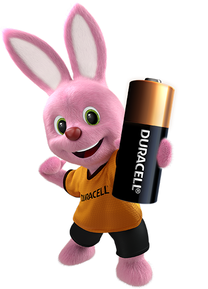 Lapin duracell présente la pile Duracell alcaline MN21 de 12V