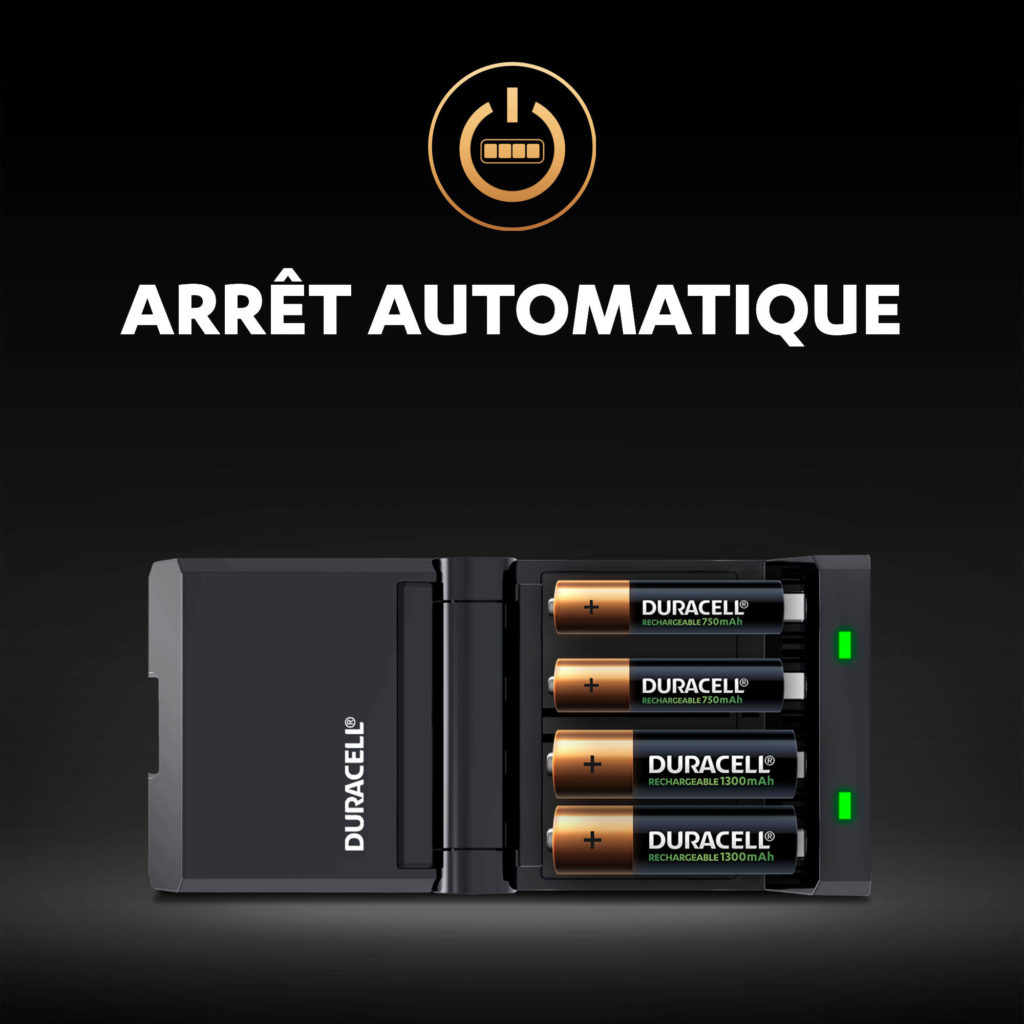 Arrêt automatique - après que les batteries sont complètement chargées illustration