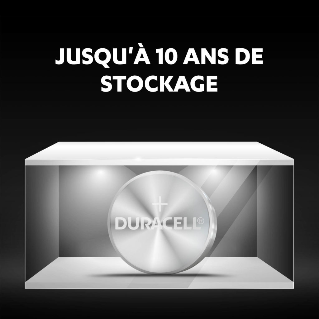 Les piles Duracell spéciales en oxide d'argent 1620 3V restent fraîches et alimentées jusqu'à 10 ans en stockage ambiant